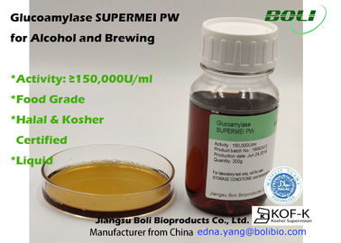 Saccahrificate lỏng Enzyme Glucoamylase Hoạt động 150000 U / Ml với chứng nhận Halal và Kosher